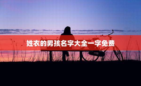 姓衣的男孩名字大全一字免费