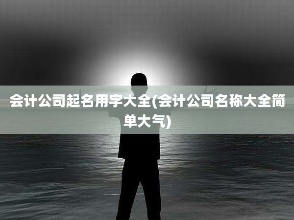会计公司起名用字大全(会计公司名称大全简单大气)