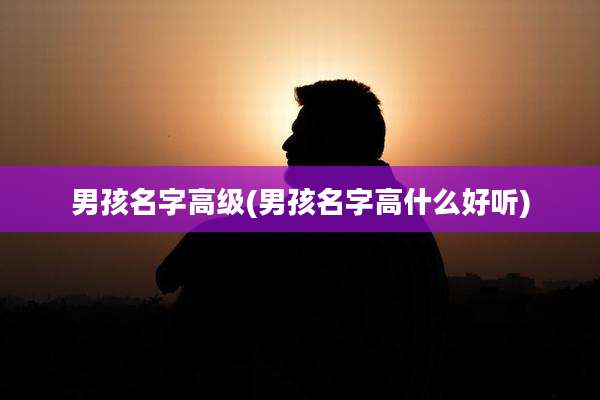 男孩名字高级(男孩名字高什么好听)