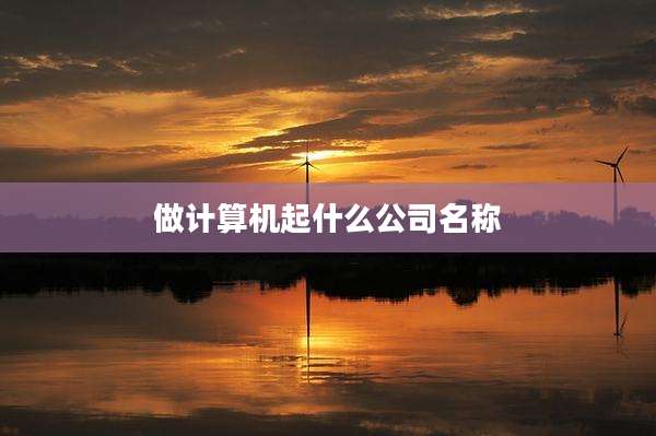 做计算机起什么公司名称