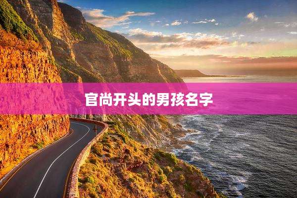 官尚开头的男孩名字