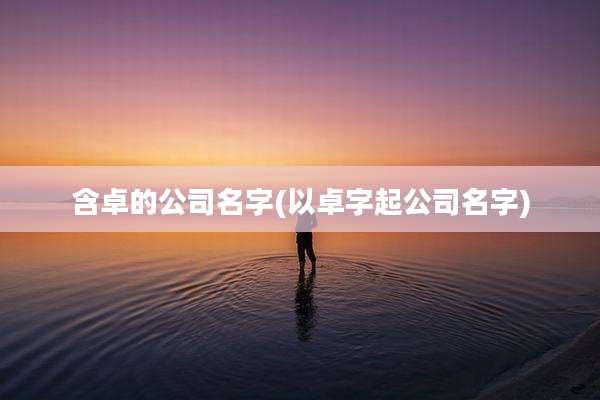 含卓的公司名字(以卓字起公司名字)