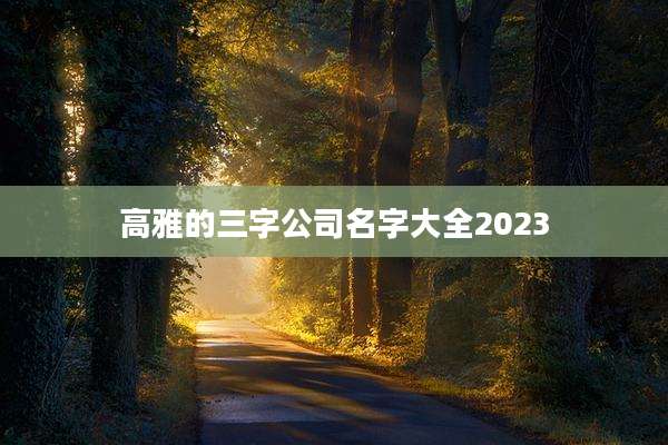 高雅的三字公司名字大全2023