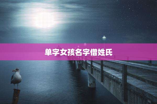 单字女孩名字僧姓氏