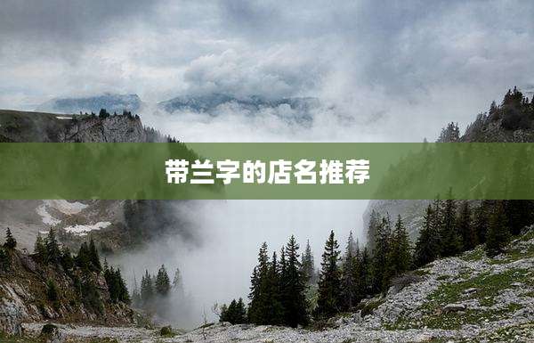 带兰字的店名推荐