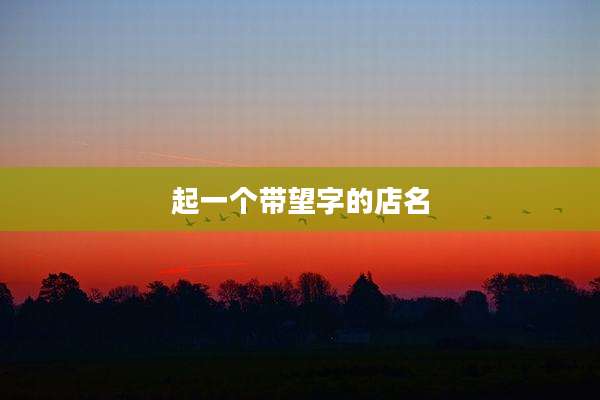 起一个带望字的店名