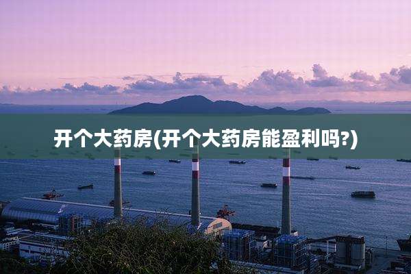 开个大药房(开个大药房能盈利吗?)