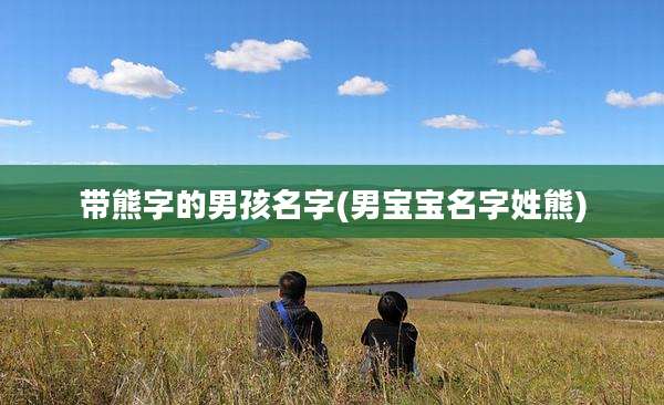 带熊字的男孩名字(男宝宝名字姓熊)