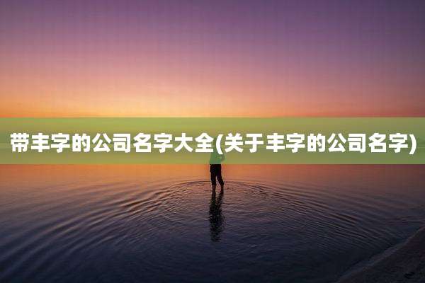 带丰字的公司名字大全(关于丰字的公司名字)