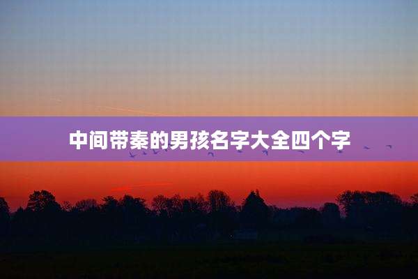 中间带秦的男孩名字大全四个字