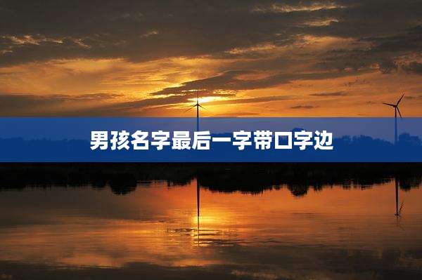 男孩名字最后一字带口字边
