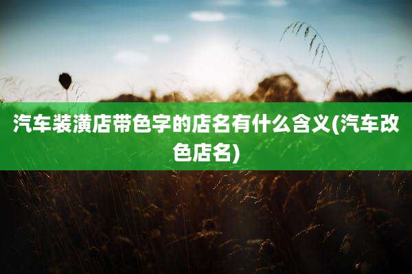 汽车装潢店带色字的店名有什么含义(汽车改色店名)