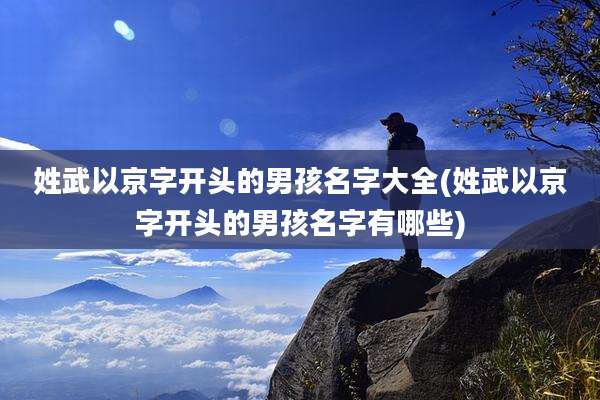 姓武以京字开头的男孩名字大全(姓武以京字开头的男孩名字有哪些)