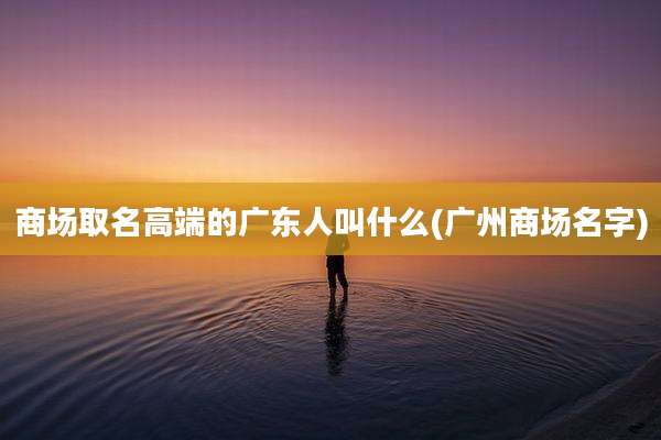 商场取名高端的广东人叫什么(广州商场名字)