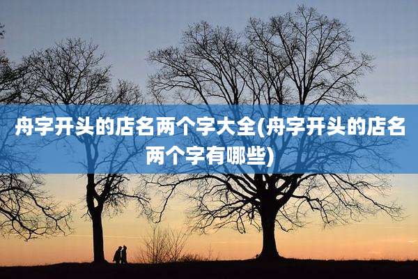 舟字开头的店名两个字大全(舟字开头的店名两个字有哪些)