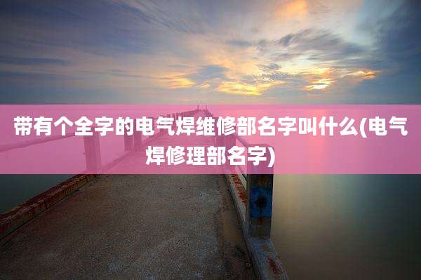 带有个全字的电气焊维修部名字叫什么(电气焊修理部名字)