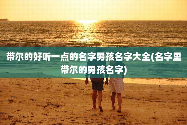 带尔的好听一点的名字男孩名字大全(名字里带尔的男孩名字)
