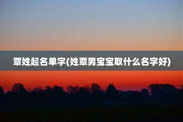 覃姓起名单字(姓覃男宝宝取什么名字好)