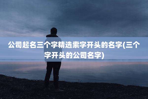 公司起名三个字精选索字开头的名字(三个字开头的公司名字)