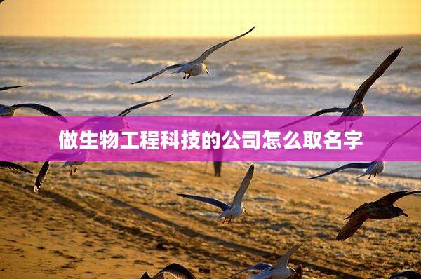 做生物工程科技的公司怎么取名字