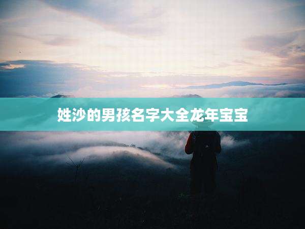姓沙的男孩名字大全龙年宝宝