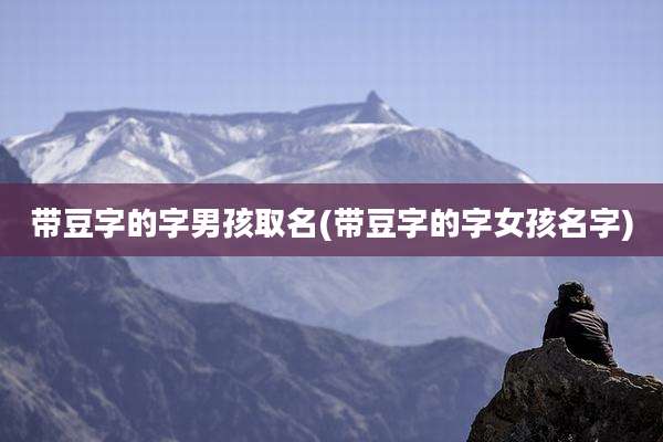 带豆字的字男孩取名(带豆字的字女孩名字)