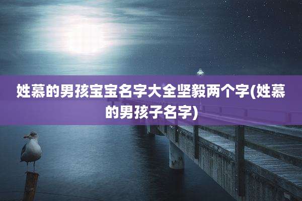 姓慕的男孩宝宝名字大全坚毅两个字(姓慕的男孩子名字)