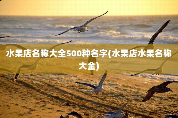 水果店名称大全500种名字(水果店水果名称大全)