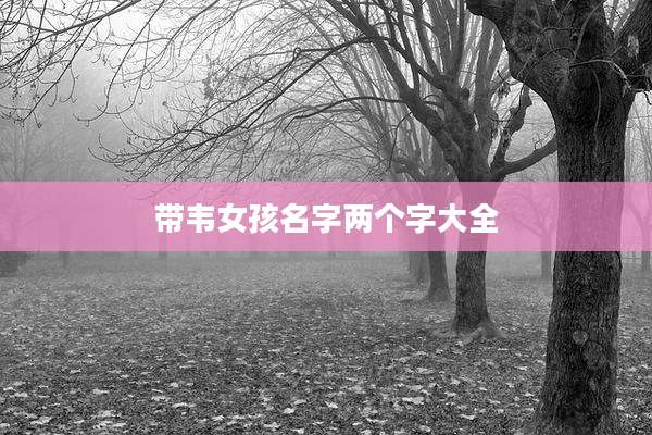 带韦女孩名字两个字大全