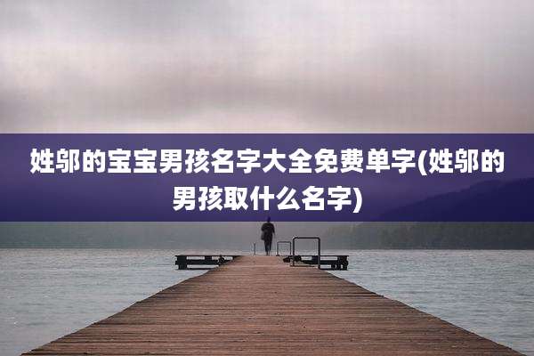 姓邬的宝宝男孩名字大全免费单字(姓邬的男孩取什么名字)