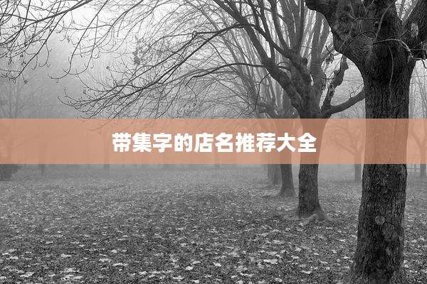 带集字的店名推荐大全