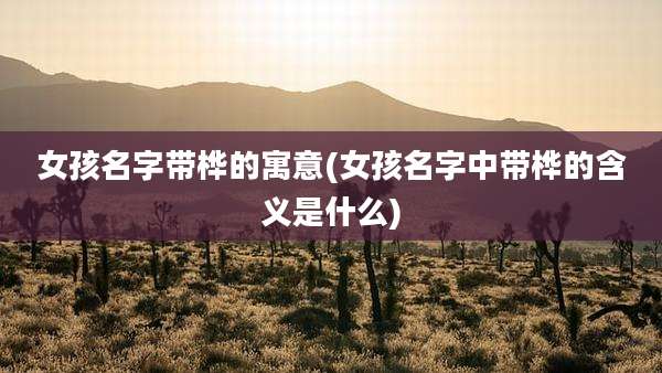 女孩名字带桦的寓意(女孩名字中带桦的含义是什么)