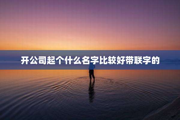 开公司起个什么名字比较好带联字的