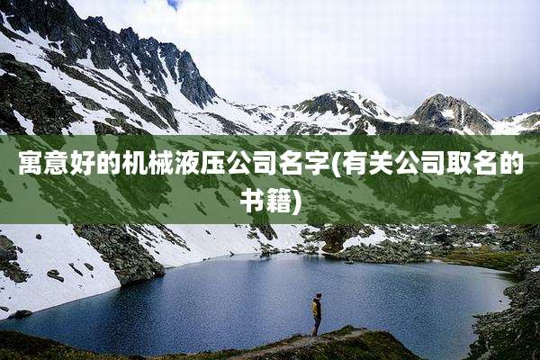寓意好的机械液压公司名字(有关公司取名的书籍)