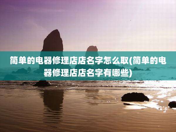 简单的电器修理店店名字怎么取(简单的电器修理店店名字有哪些)