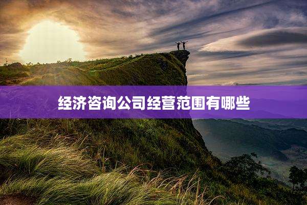 经济咨询公司经营范围有哪些
