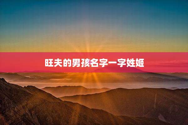旺夫的男孩名字一字姓姬