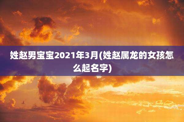 姓赵男宝宝2021年3月(姓赵属龙的女孩怎么起名字)