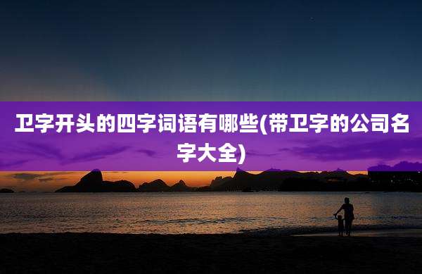 卫字开头的四字词语有哪些(带卫字的公司名字大全)