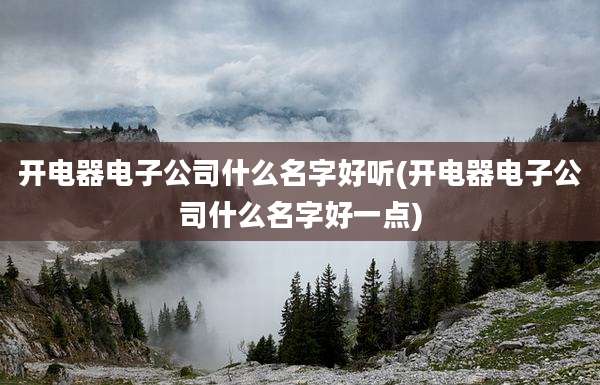 开电器电子公司什么名字好听(开电器电子公司什么名字好一点)