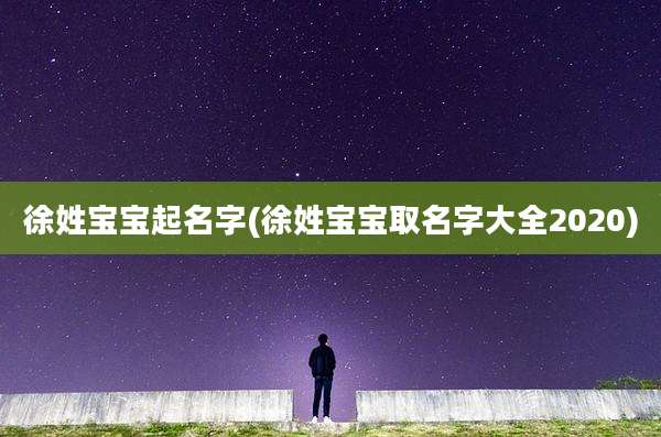 徐姓宝宝起名字(徐姓宝宝取名字大全2020)