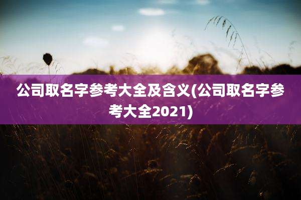 公司取名字参考大全及含义(公司取名字参考大全2021)