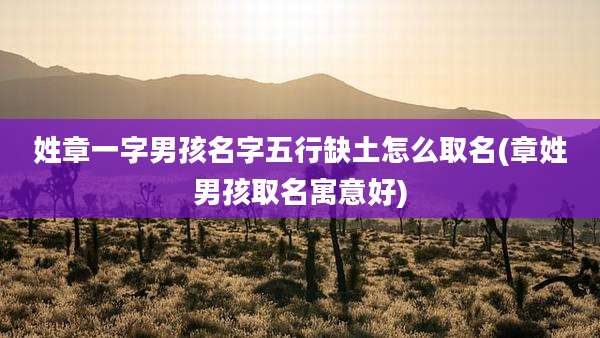 姓章一字男孩名字五行缺土怎么取名(章姓男孩取名寓意好)