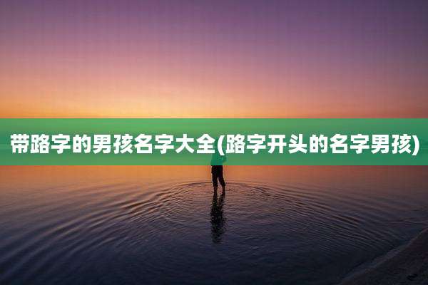 带路字的男孩名字大全(路字开头的名字男孩)