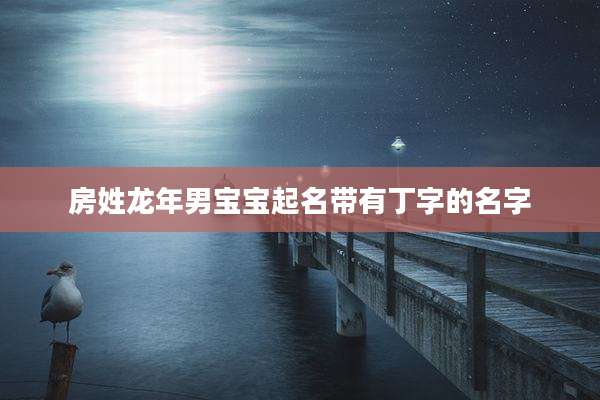 房姓龙年男宝宝起名带有丁字的名字