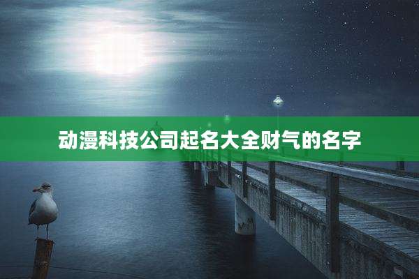 动漫科技公司起名大全财气的名字
