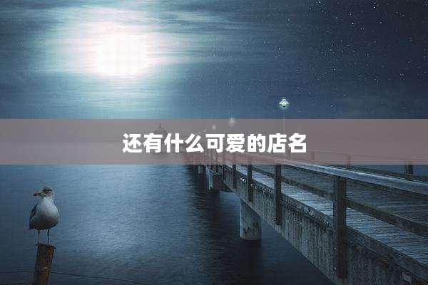 还有什么可爱的店名