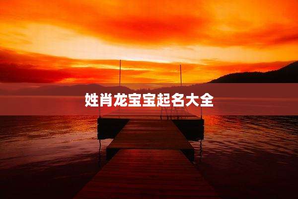 姓肖龙宝宝起名大全