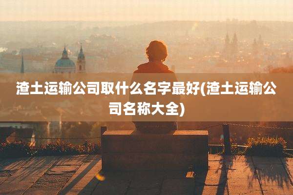 渣土运输公司取什么名字最好(渣土运输公司名称大全)