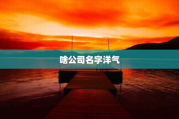 啥公司名字洋气